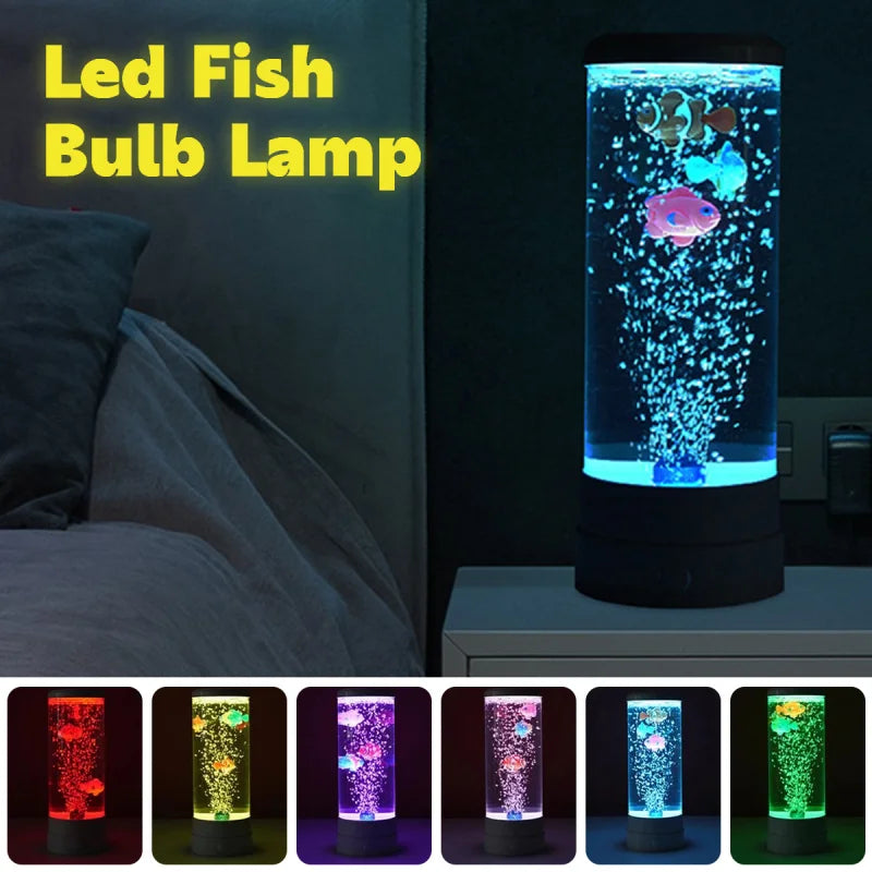LED Colorful Bubble Fish Lamp with USB Rechargeable Night Light