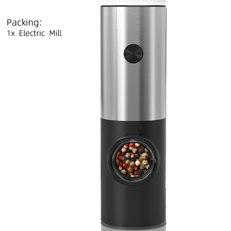 Electric Automatic Salt and Pepper Mill with LED Light and Adjustable Grind