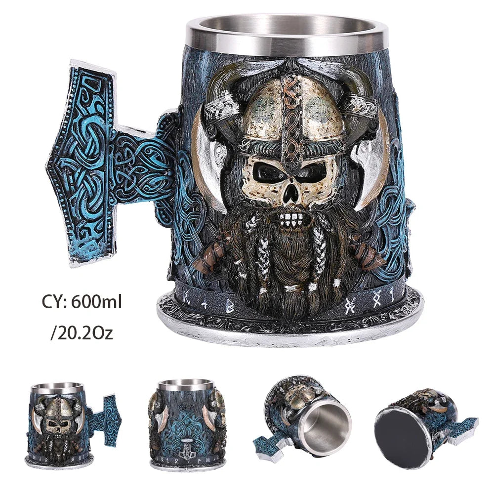 Medieval Dragon Resin and Stainless Steel Mug 600ml