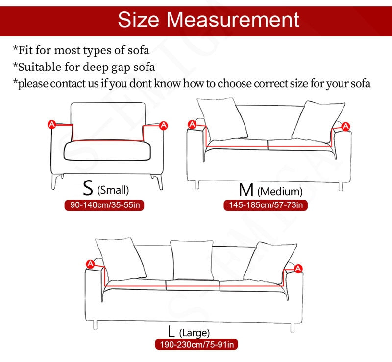 Non-Slip Colorful Elastic Sofa Cover for L-Shaped Sofas