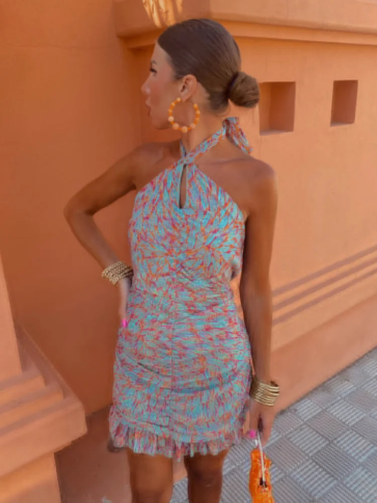 Pia - Ruched Halter Dress