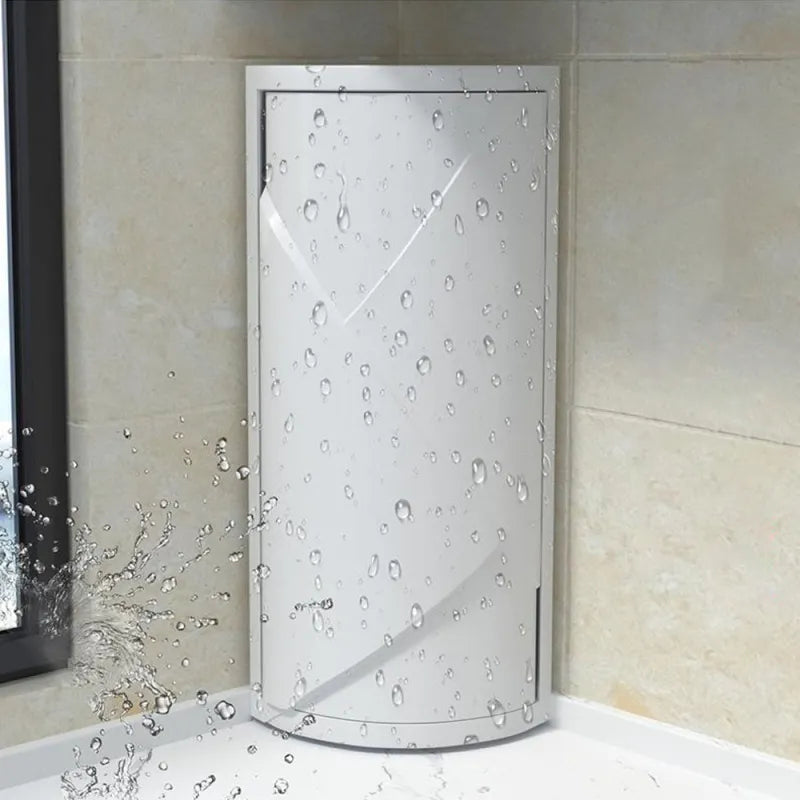 Bathroom Corner Storage Organizer with Transparent Shelving