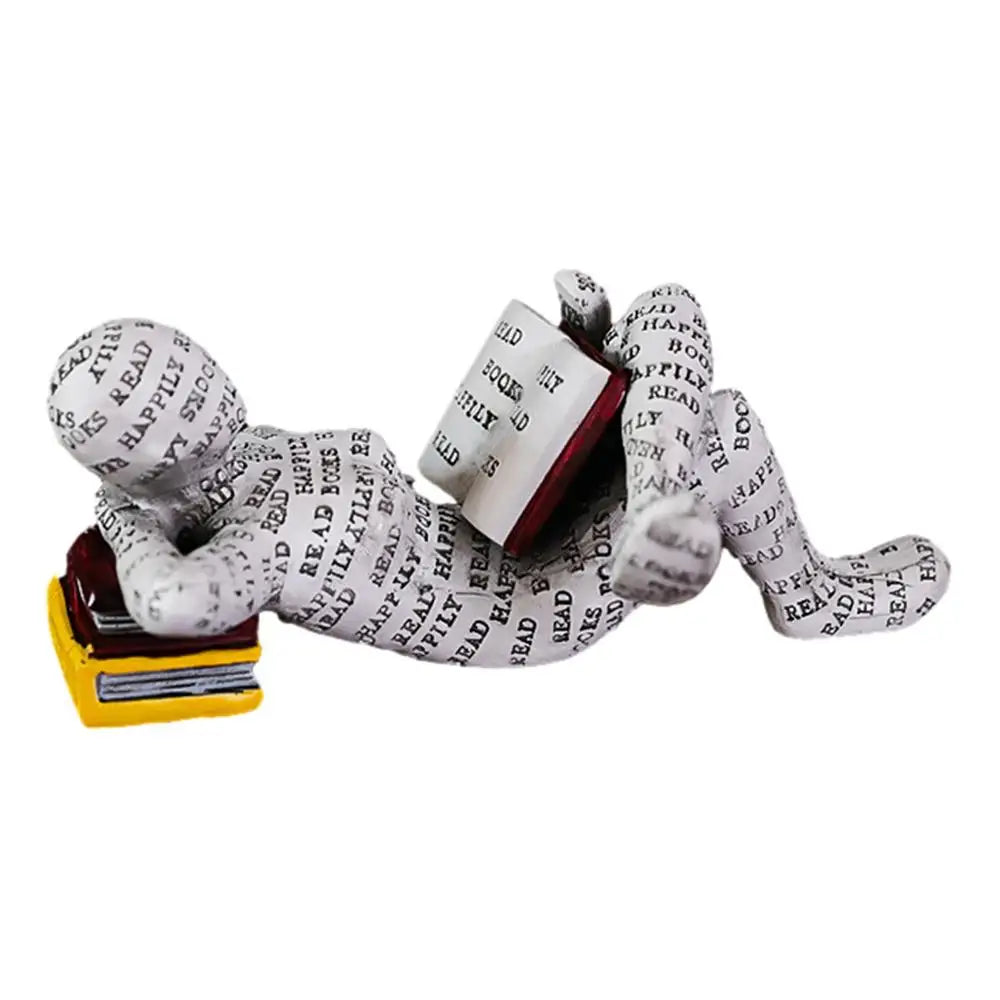 Sitting Reading Figure Decorative Accent for Book Lovers