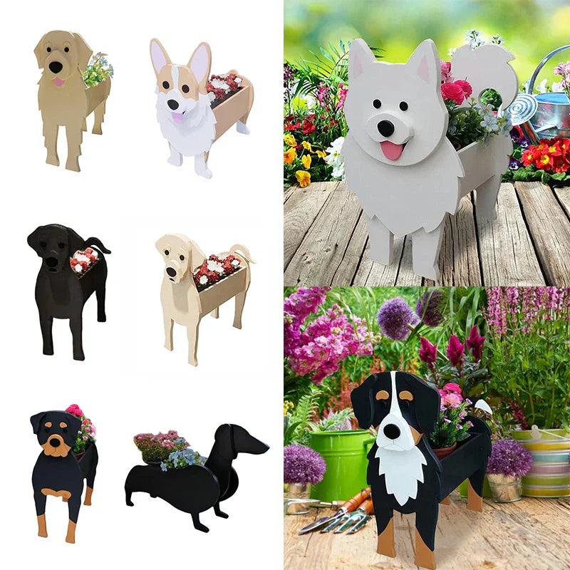 Dog-Shaped Planter - Adorable Indoor Outdoor Flower Pot
