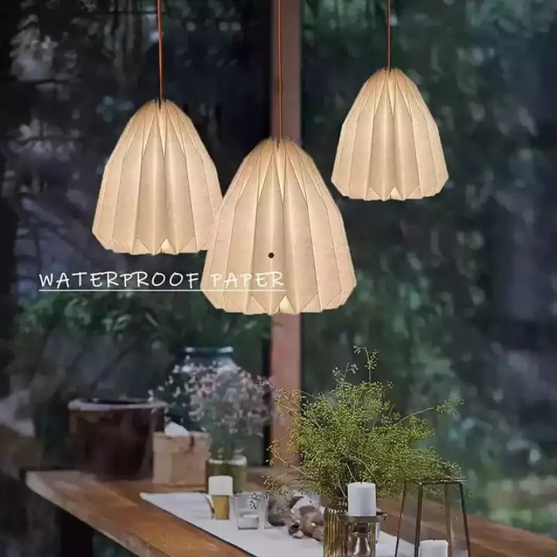 Origami-Inspired White Paper Lantern - Modern Minimalist Design