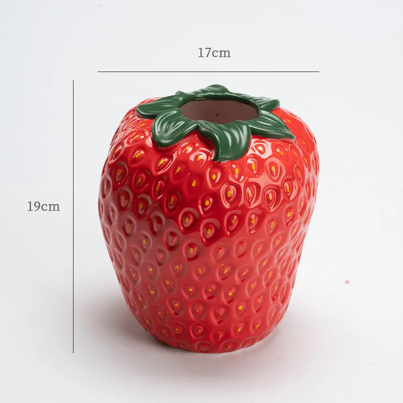 Ceramic Strawberry Vase for Unique Floral Displays