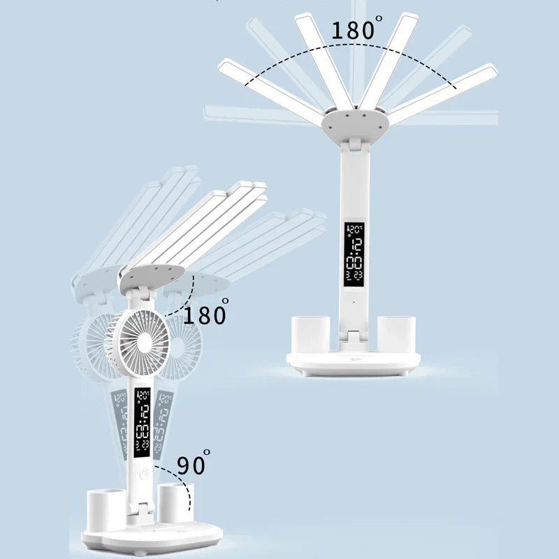 3in1 Multifunctional Smart Table Lamp with Fan and Clock