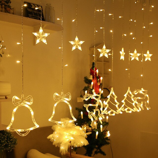 Solar LED String Lights with Moon and Star Design