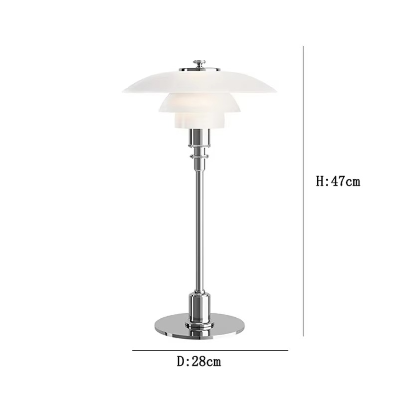 Scandinavian Glass Table Lamp with Retro Design