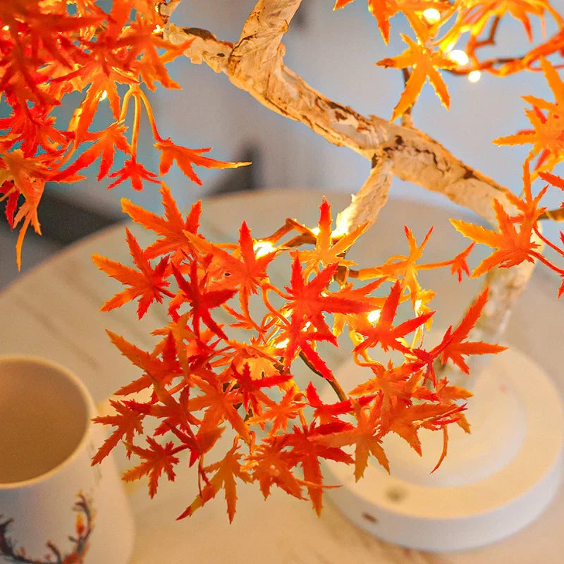 LED Maple Leaf Bonsai Tree Night Light Table Lamp
