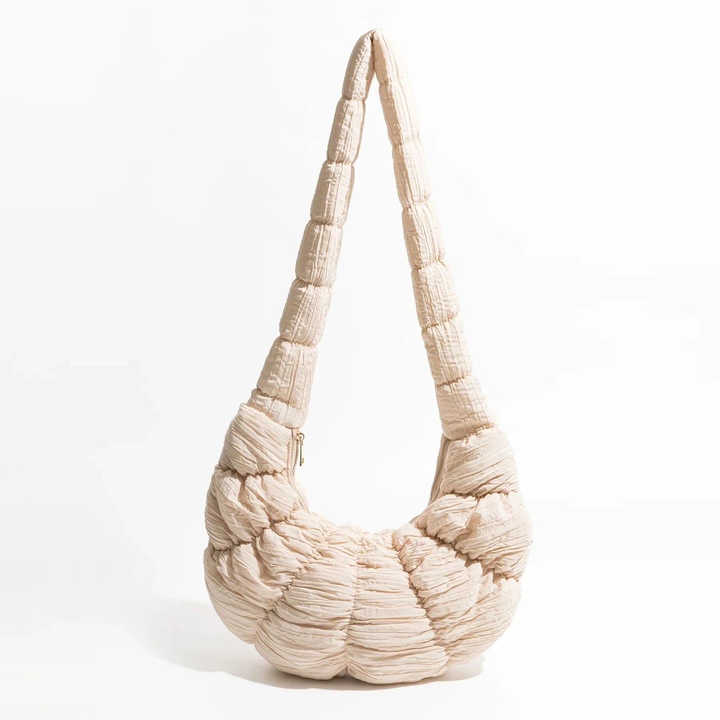 Puff Croissant Shoulder Bag - Lightweight Nylon Tote