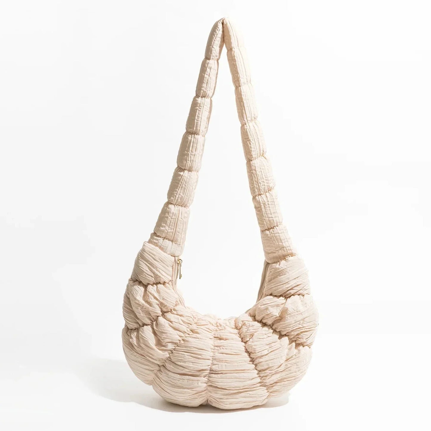 Puff Croissant Shoulder Bag - Lightweight Nylon Tote