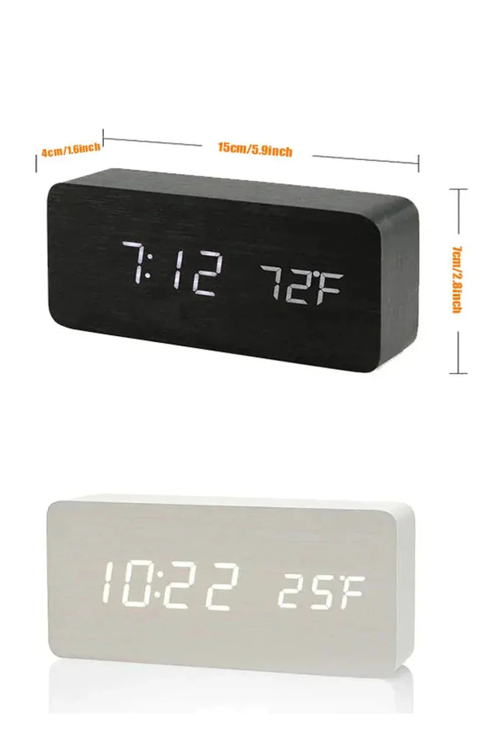 Wooden LED Digital Clock with Modern Design