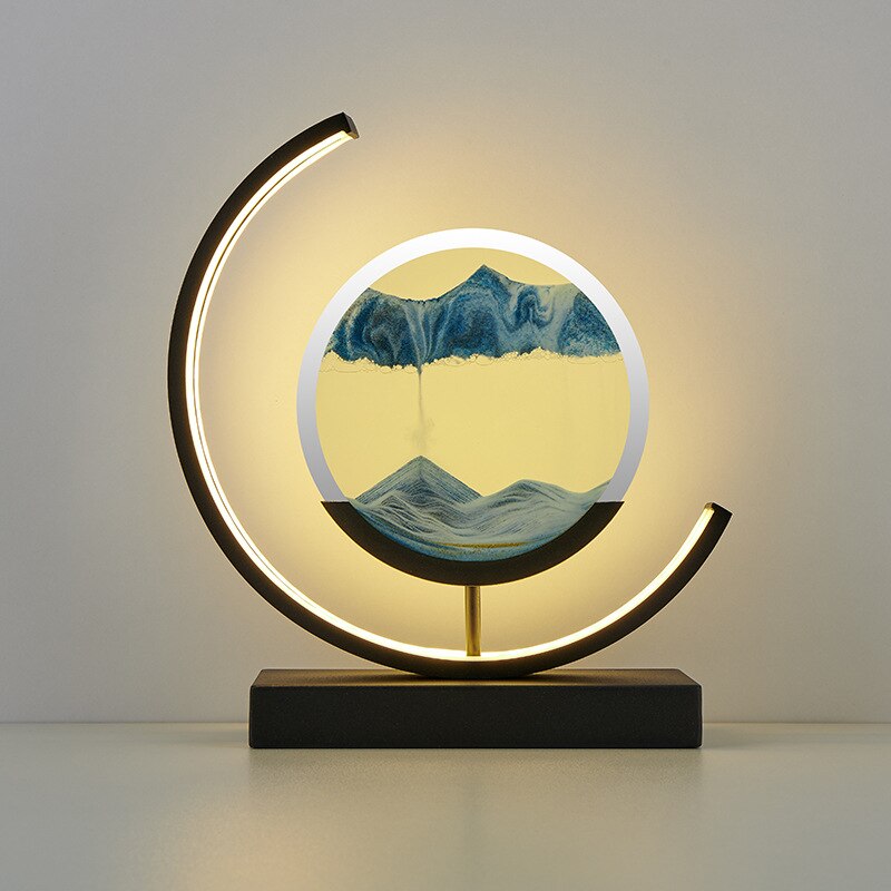 LED Table Lamp with Moving Sand Landscape