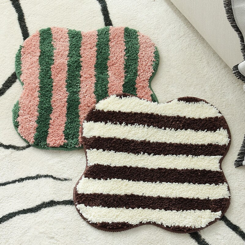 Quilted Striped Chair Cushion with Plush Padding