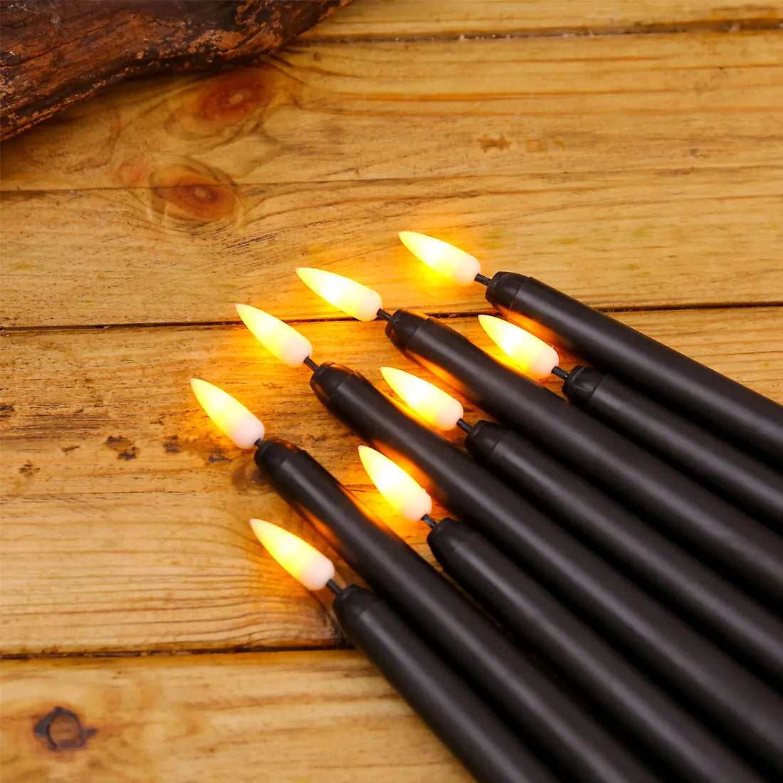 Black LED Flameless Candles with Remote Control