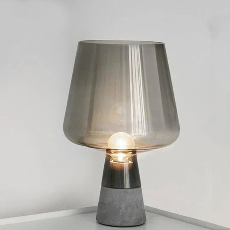 Concrete and Glass Minimalist Table Lamp