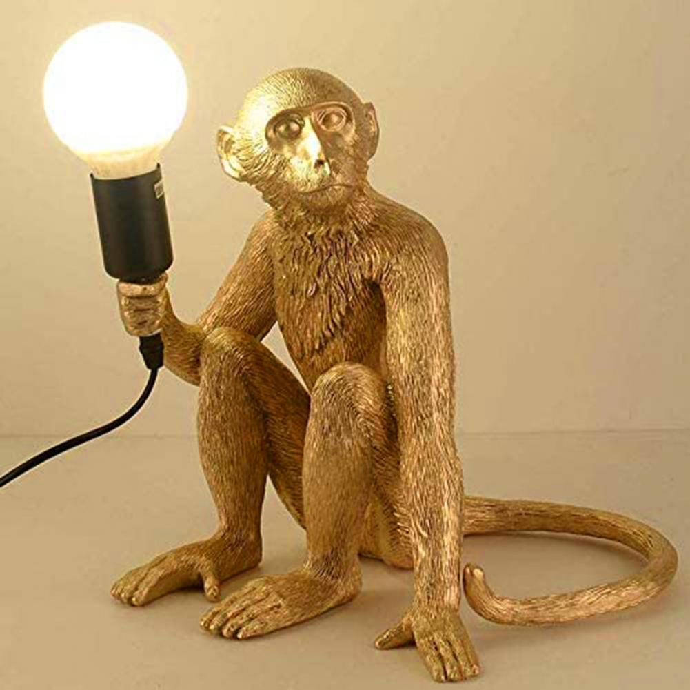 Sitting Monkey Table Lamp in Durable Resin