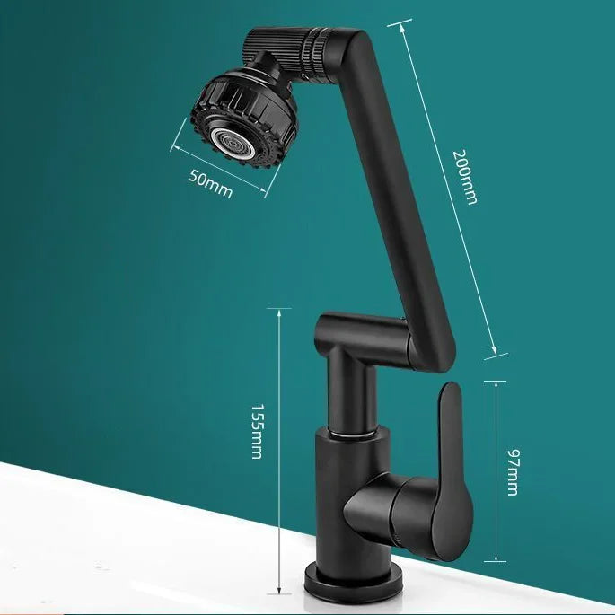 Splash-Resistant Universal Swivel Spout Faucet with 360-Degree Rotation