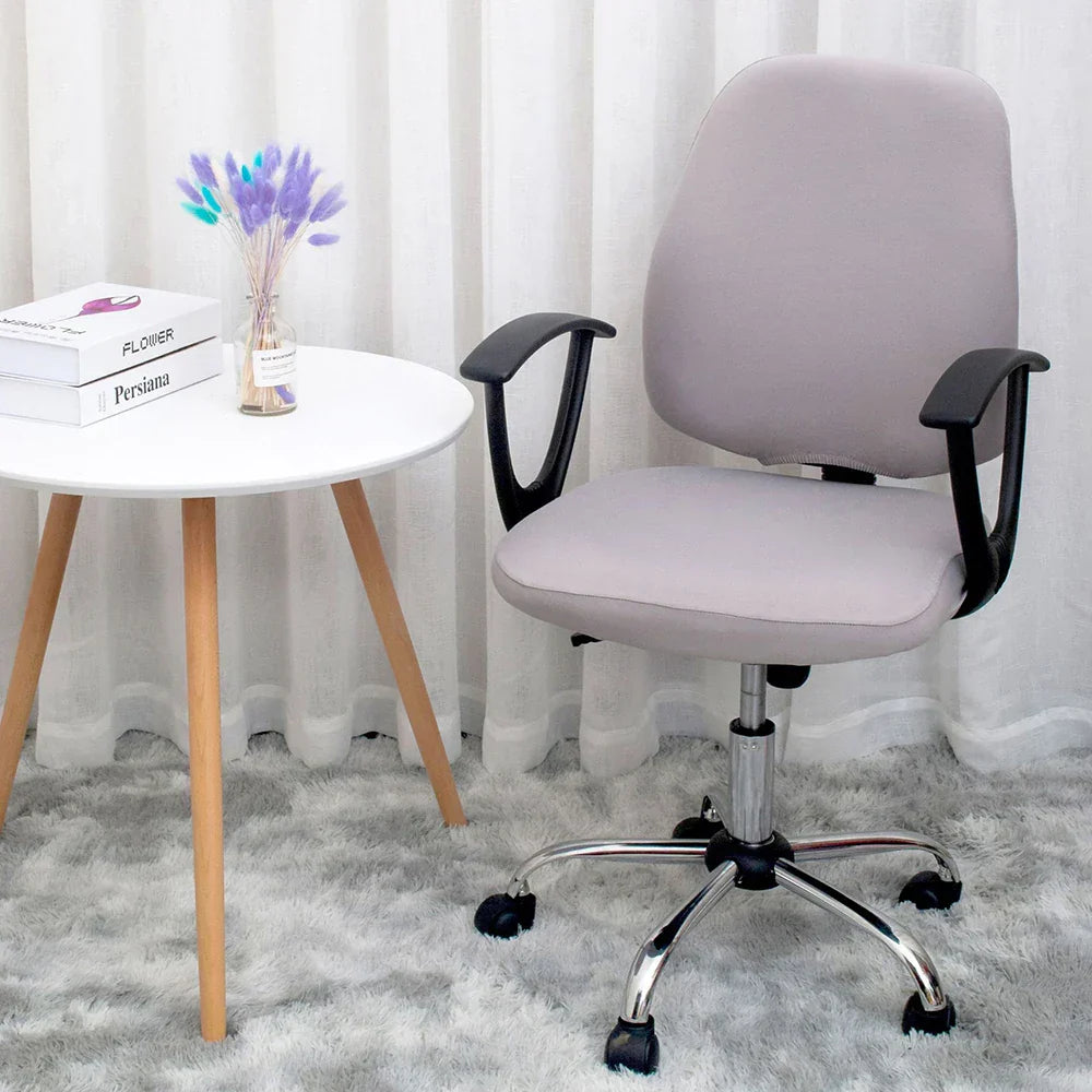 2-Piece Solid Color Spandex Office Chair Covers
