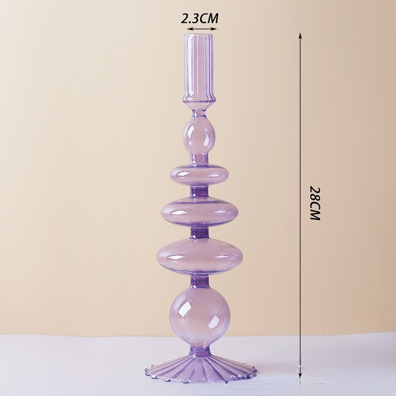 Lilac Borosilicate Glass Candle Holder