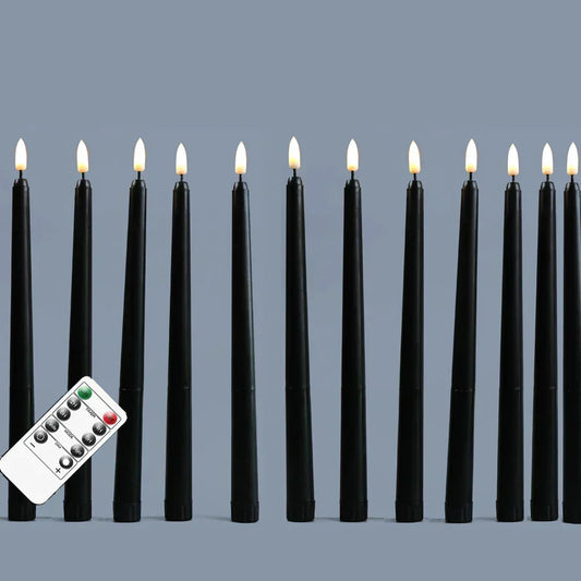 Black LED Flameless Candles with Remote Control
