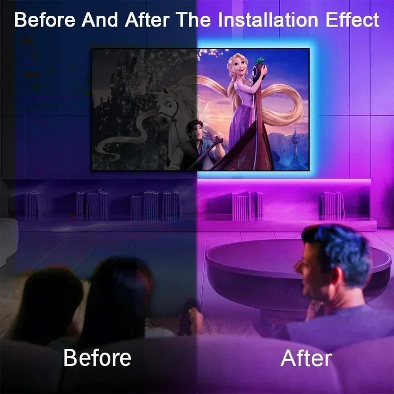 USB RGB LED Strip Lights with App Control for TV and Room Decor
