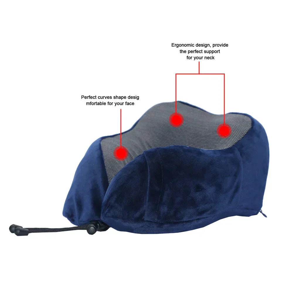 U-shaped Memory Foam Neck Pillow for Travel and Sleep