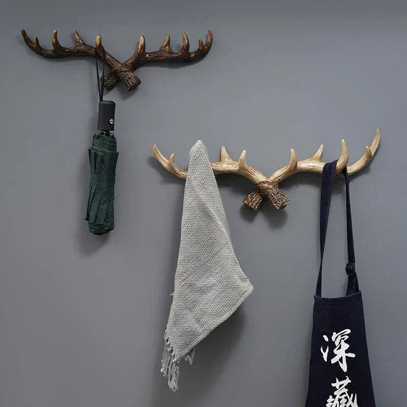 Nordic Vintage Antler Wall Hooks for Clothes and Hats
