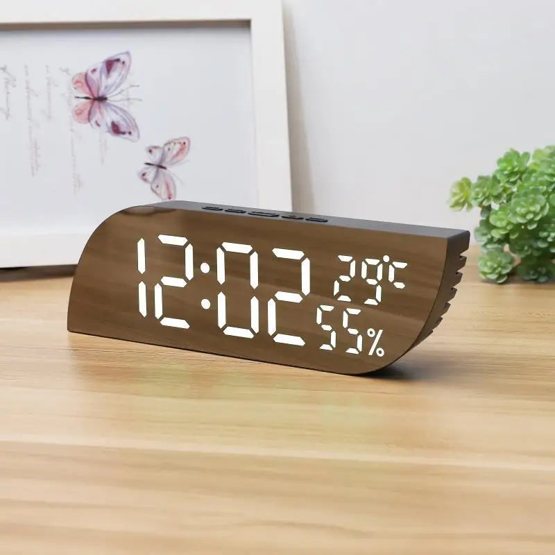 LED Digital Alarm Clock with Dual Display and Snooze Function