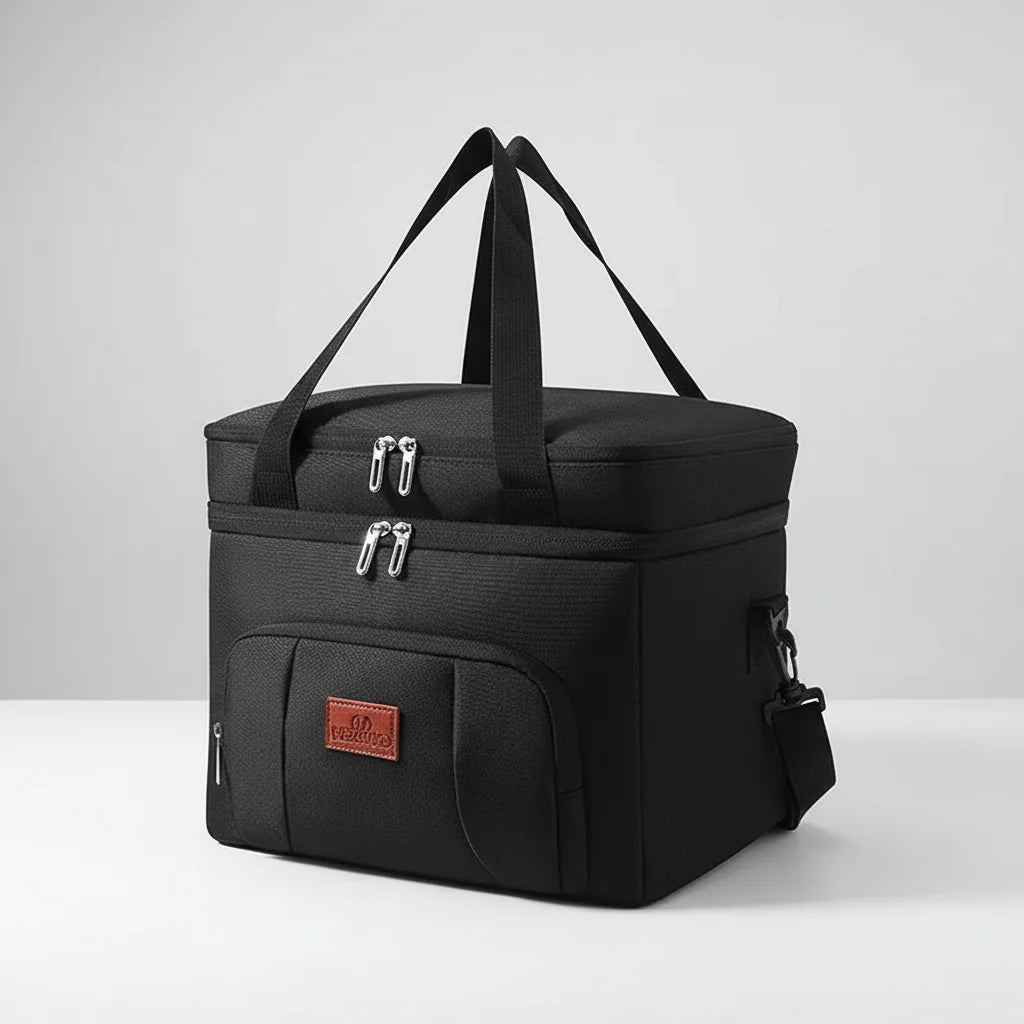 Large Capacity Double Layer Cooler Tote Lunch Bag