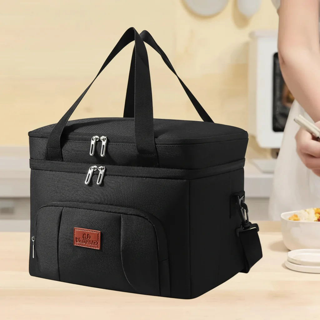 Large Capacity Double Layer Cooler Tote Lunch Bag
