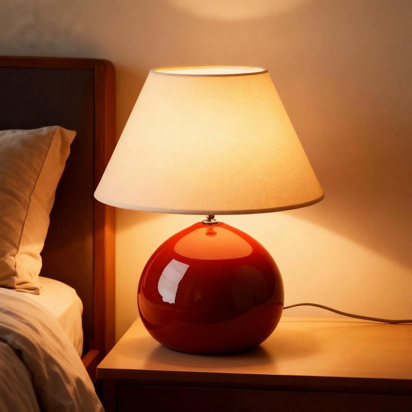 Vintage French Chestnut-Style Table Lamp
