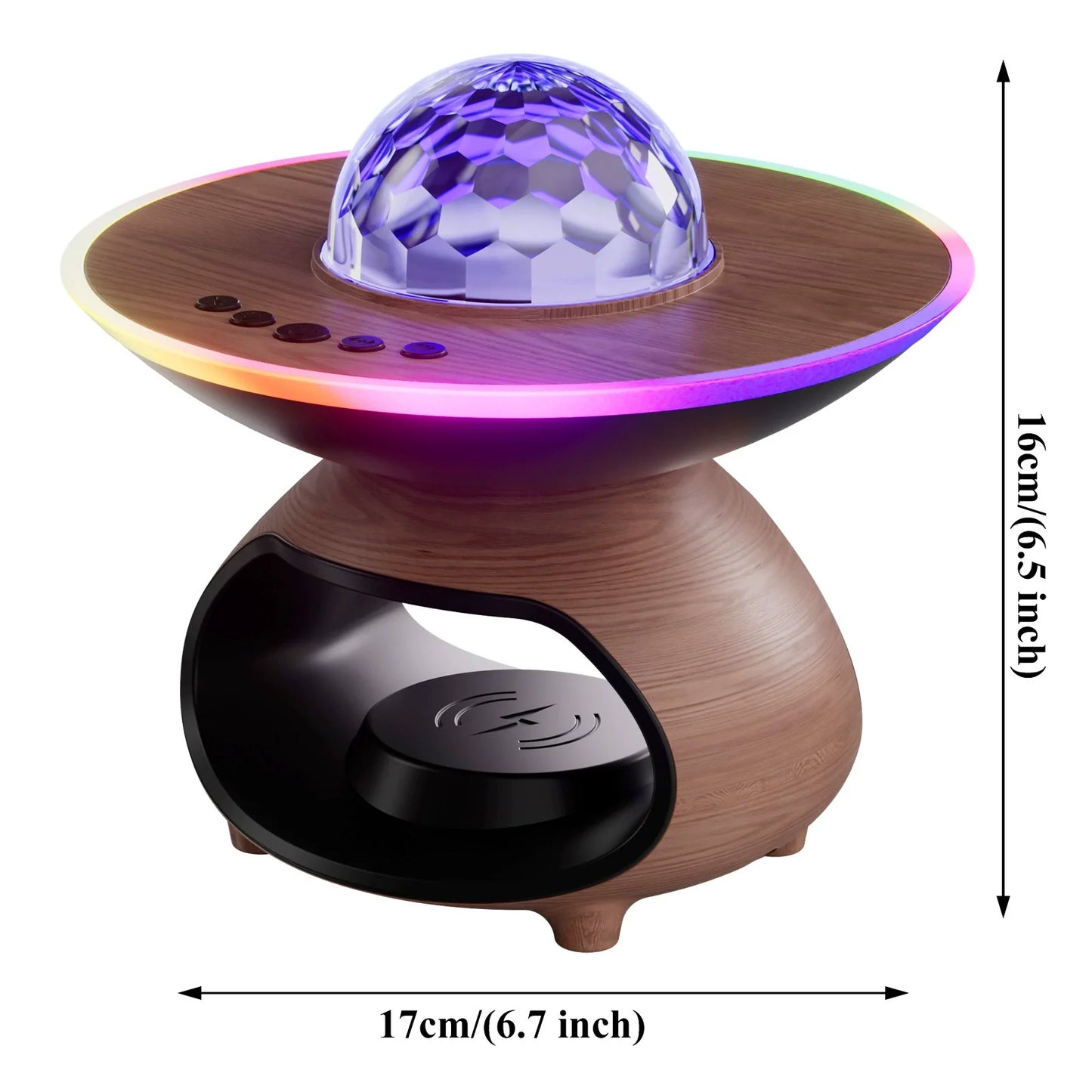 Wireless Charging Projection Lamp Night Light for Bedroom Desk