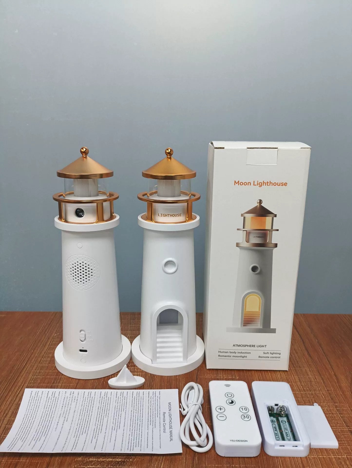 Lighthouse Projection Lamp with Bluetooth Speaker and Remote Control