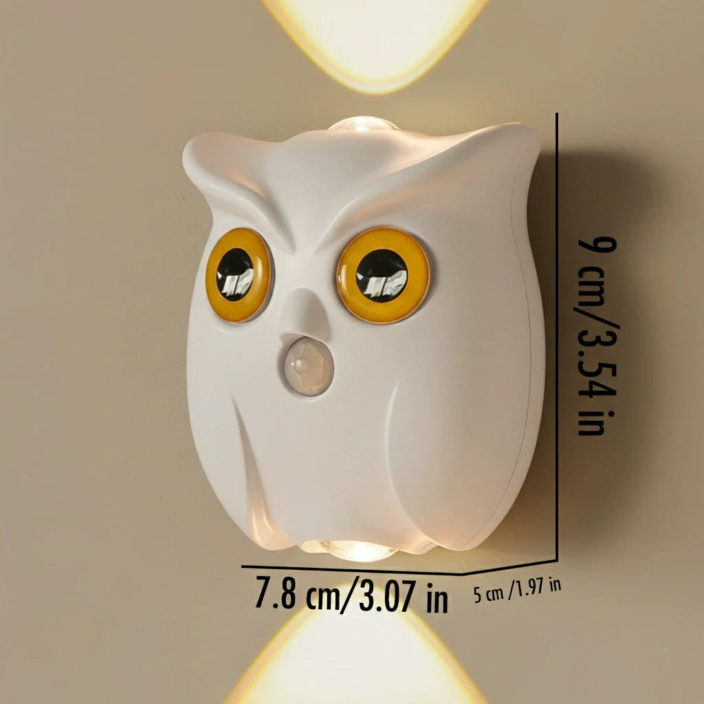 Motion-Sensing Dimmable Owl Wall Lamp with Magnetic Mount