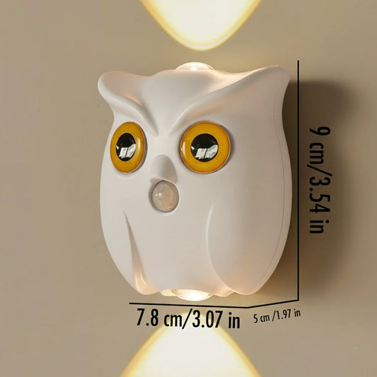 Motion-Sensing Dimmable Owl Wall Lamp with Magnetic Mount