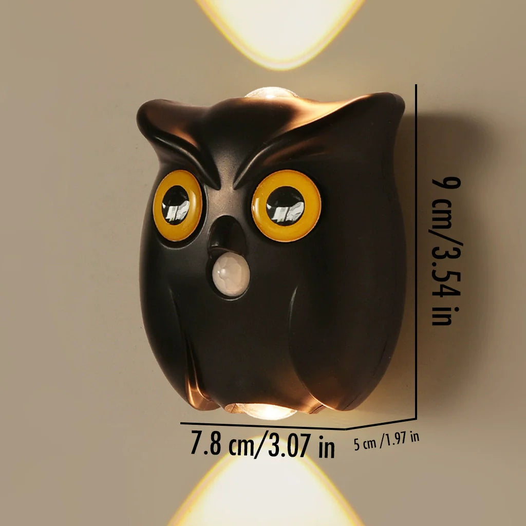 Motion-Sensing Dimmable Owl Wall Lamp with Magnetic Mount
