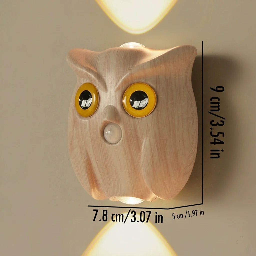 Motion-Sensing Dimmable Owl Wall Lamp with Magnetic Mount