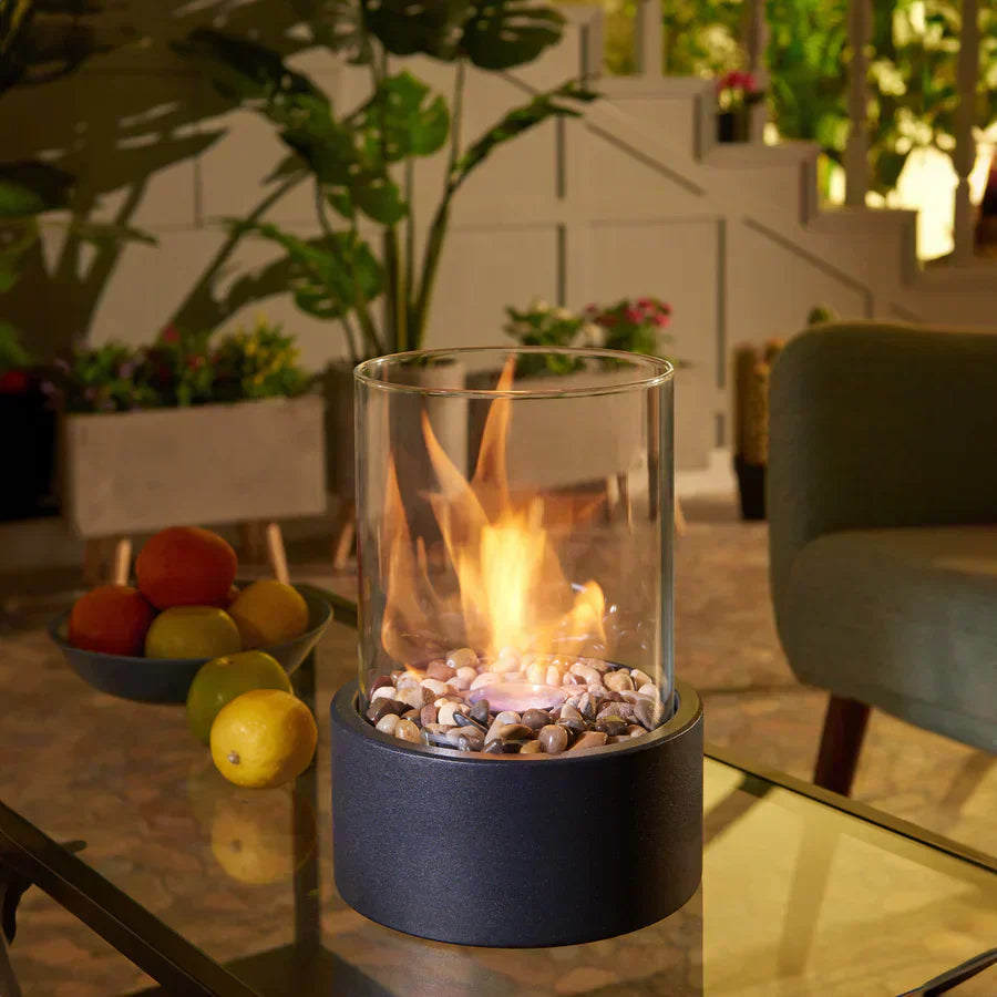 Modern Portable Ethanol Fireplace with Glass Container