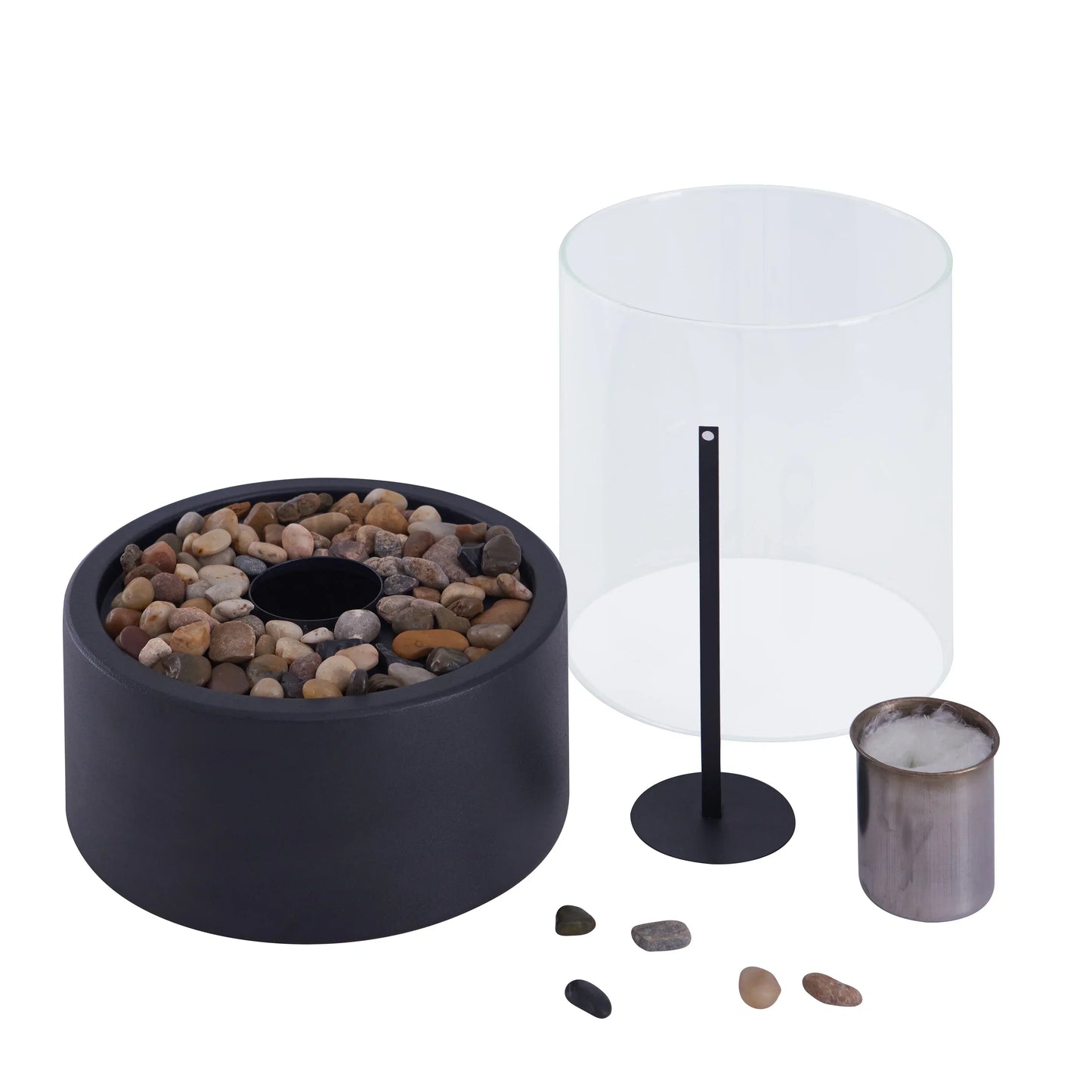 Modern Tabletop Fire Lantern for Indoor and Outdoor Use