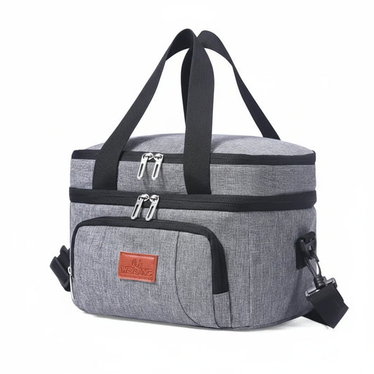 Large Capacity Double Layer Cooler Tote Lunch Bag