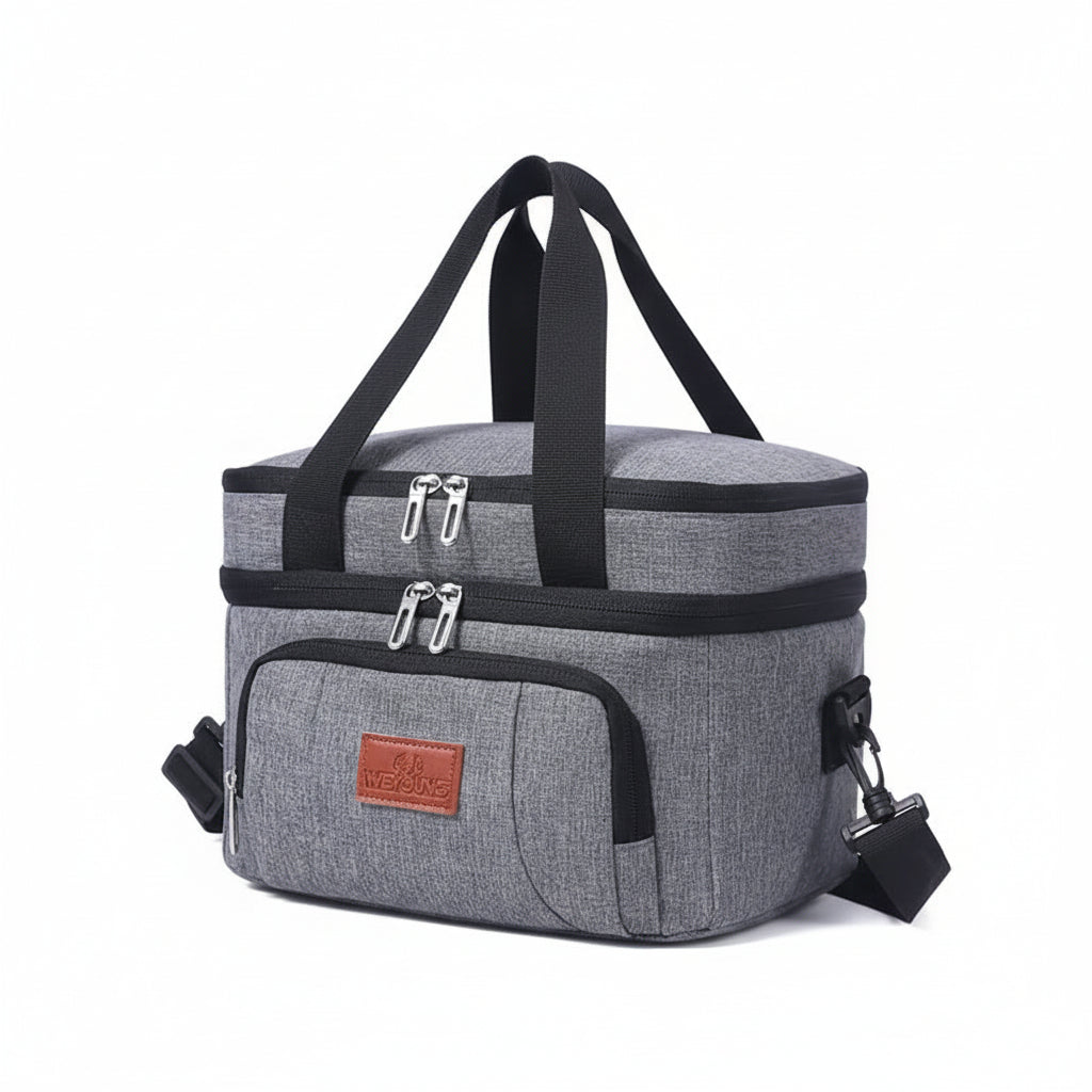 Large Capacity Double Layer Cooler Tote Lunch Bag