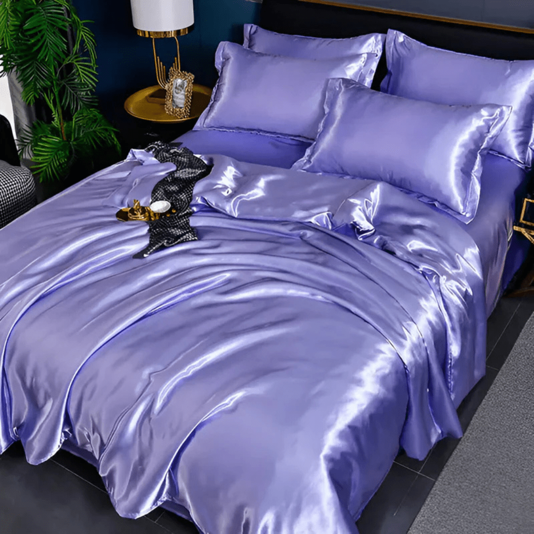 Silk Bedding Set for Queen King Super King - Smooth, Wrinkle-Resistant