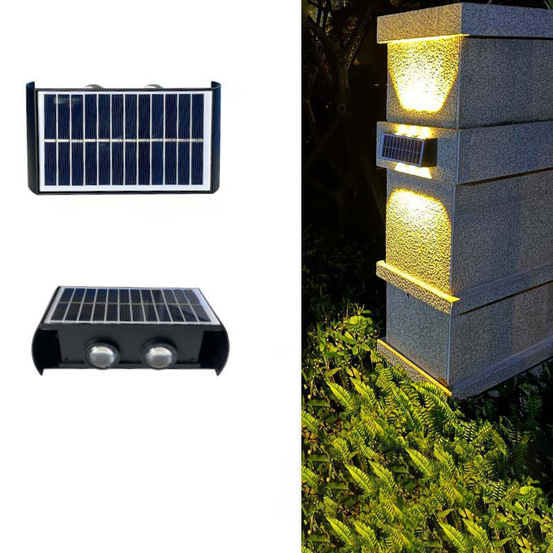 Solar Waterproof LED Wall Light - Modern Minimalist Rectangular Design for Outdoor Use