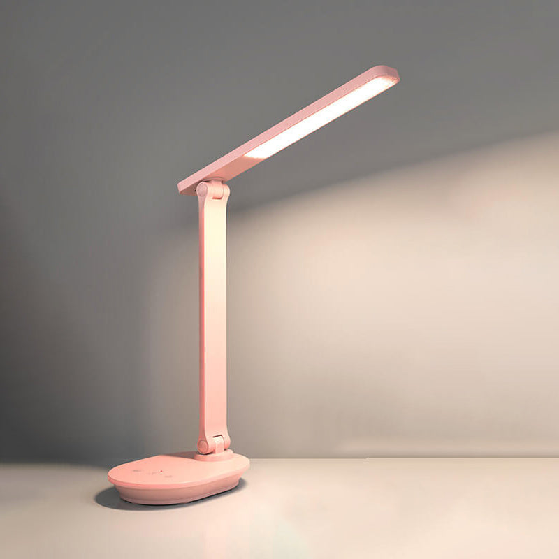 Modern Rechargeable LED Desk Lamp - Double Folding Design in Pink, White, Green
