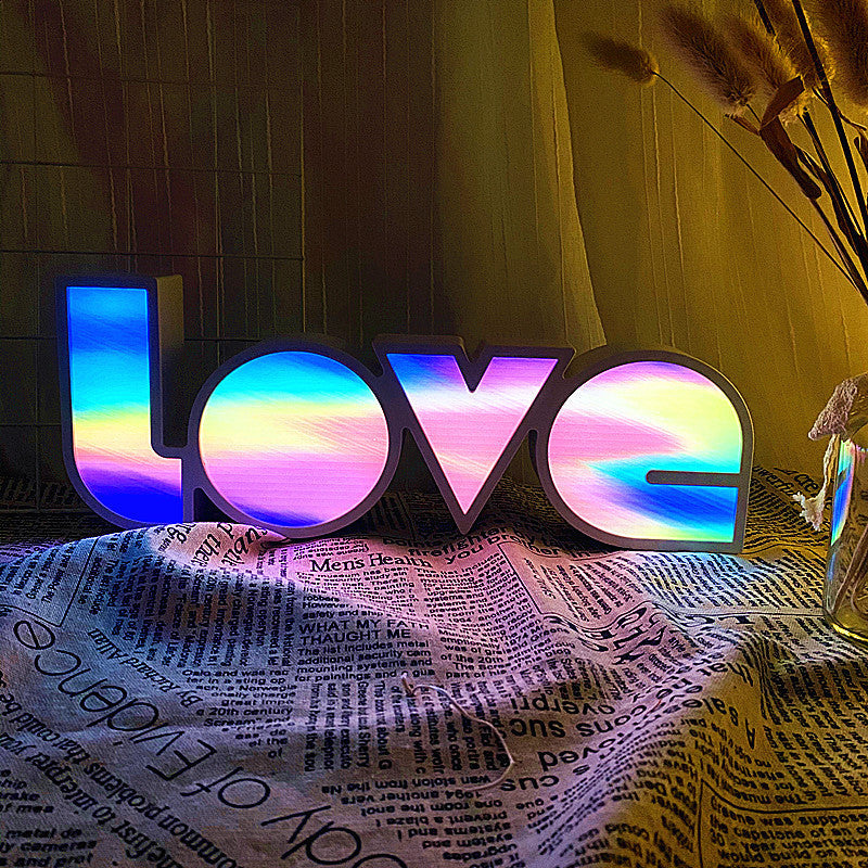 Art Deco Waterproof LED Table Lamp with LOVE Letters