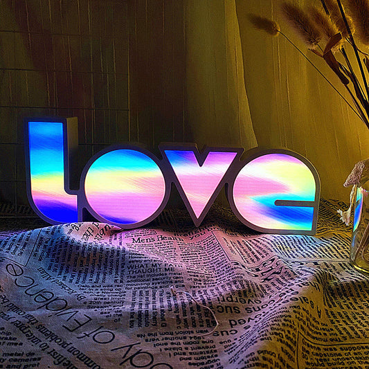 Art Deco Waterproof LED Table Lamp with LOVE Letters