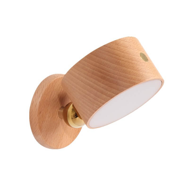 Wood LED Wall Sconce Lamp with Touch Control