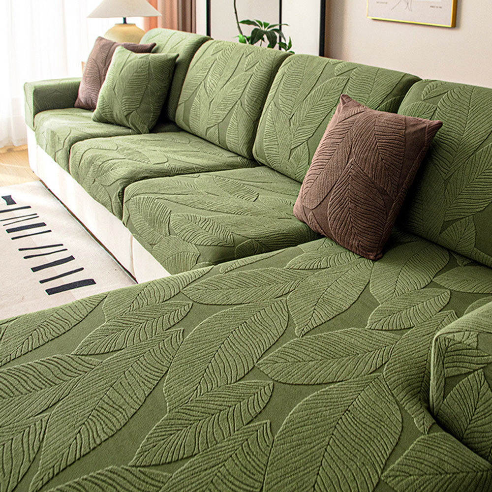 Waterproof Tropical Leaf Sofa Cover – Elastic and Scratch Resistant